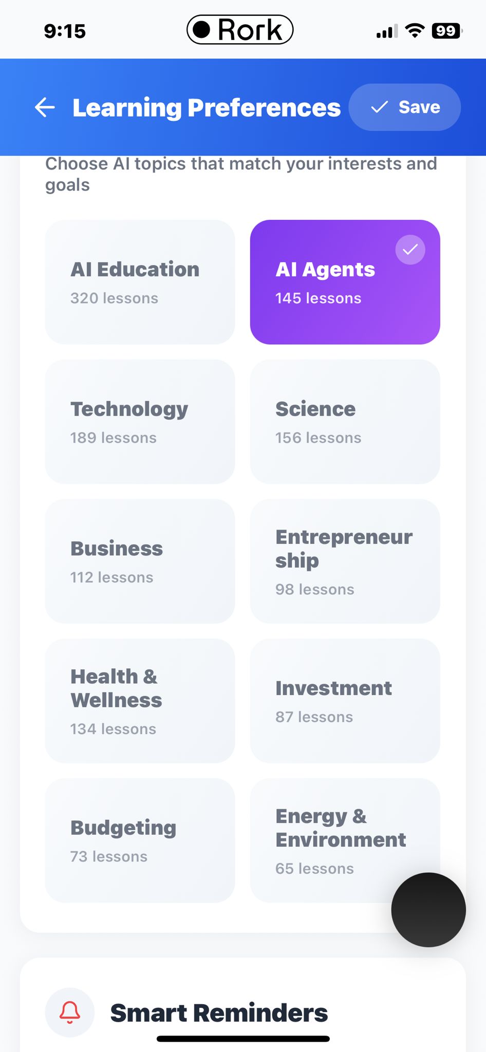 Learning Preferences Interface